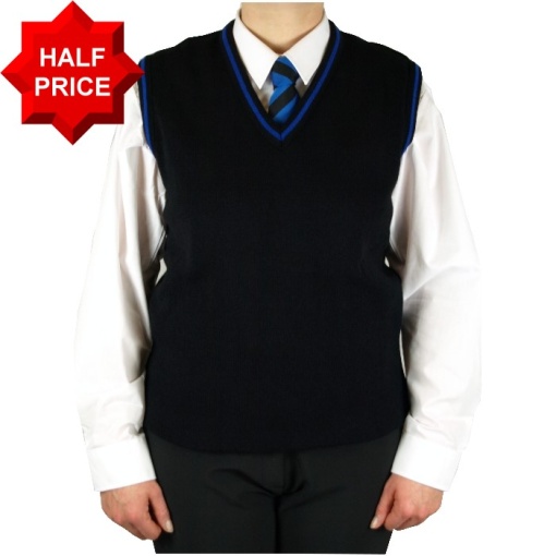 Lord Grey Sleevless Jumper with Blue Trim, Lord Grey Academy