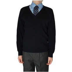 Navy Knitted V-Neck Jumper, Stantonbury School, Oakgrove Secondary, Cardigans & Jumpers
