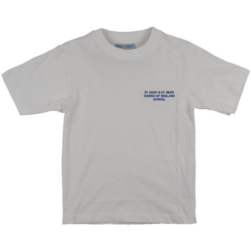 St Mary & St Giles P.E T-Shirt White, St Mary & St Giles C.E Primary