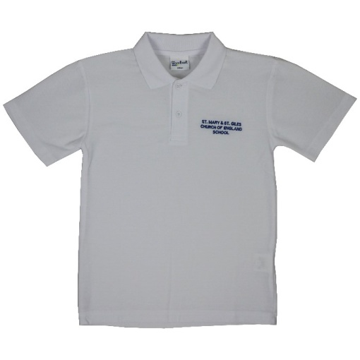 St Mary & St Giles Polo Shirt White, St Mary & St Giles C.E Primary