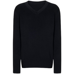 Black Knitted V-Neck Jumper, Lord Grey Academy, Ousedale School, Shenley Brook End School, Cardigans & Jumpers
