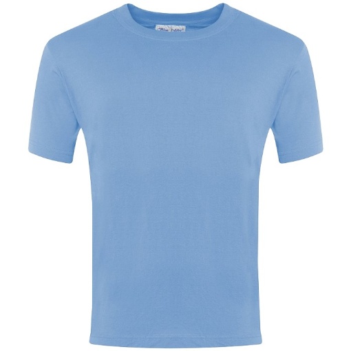 Plian Cotton T-Shirt Sky Blue, Steeple Claydon School, T-Shirts