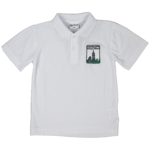 Hanslope Primary Whiet Polo Shirt, Hanslope Primary
