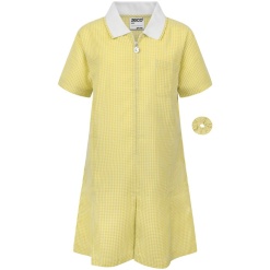 Girls Gingham Dress Yellow, Dresses, Brooklands Farm Primary, Christ The Sower