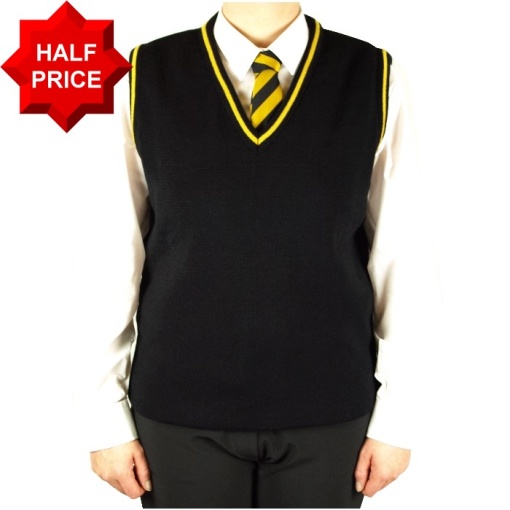 Sleeveless Jumper with Yellow Trim, Cardigans & Jumpers