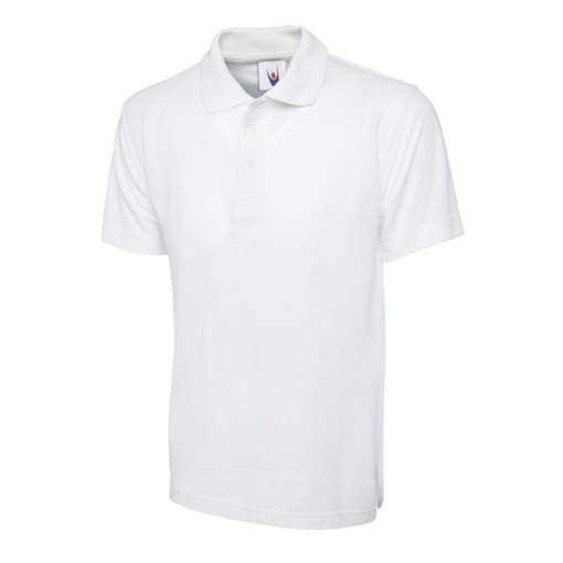 Adults White Polo Shirt, Hazeley Academy