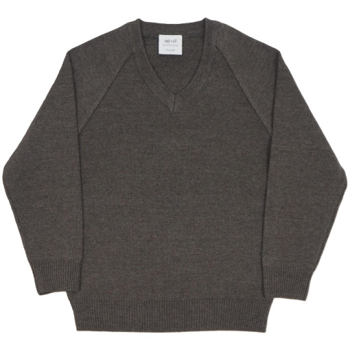 Grey Knitted V-Neck Jumper, Oxley Park Academy, Cardigans & Jumpers