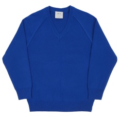 Knitted V-Neck Jumper Royal Blue, Slated Row School, Cardigans & Jumpers