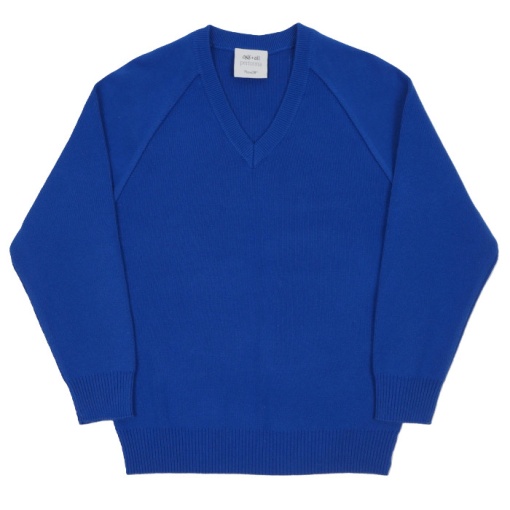 Knitted V-Neck Jumper Royal Blue, Slated Row School, Cardigans & Jumpers