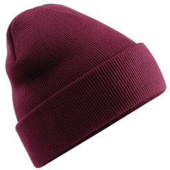 Cuffed Beanie Hat Burgundy, Headwear