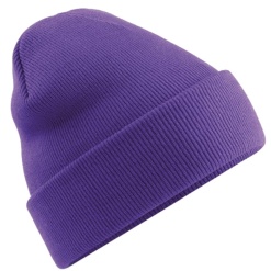 Cuffed Beanie Hat Purple, Headwear