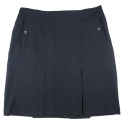 JUNIOR TWO PLEAT SKIRT BLACK, Girls Trousers & Skirts