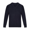 Navy Knitted V-Neck Jumper