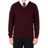 Maroon Knitted V-Neck Jumper