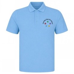 Growing Stars Sky Blue Polo Adult's with pre-school logo