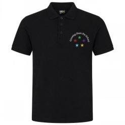 Growing Stars Black Polo    Adult's with pre-school logo