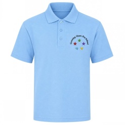 Growing Stars Sky Blue Polo Child's with pre-school logo