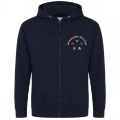 Growing Stars Navy Zoodie Adult's with pre-school logo